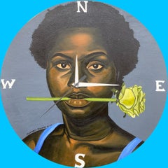 Atemporal -Siglo XXI, Contemporáneo, Figurativo, Retrato, Mujer moderna, Floral