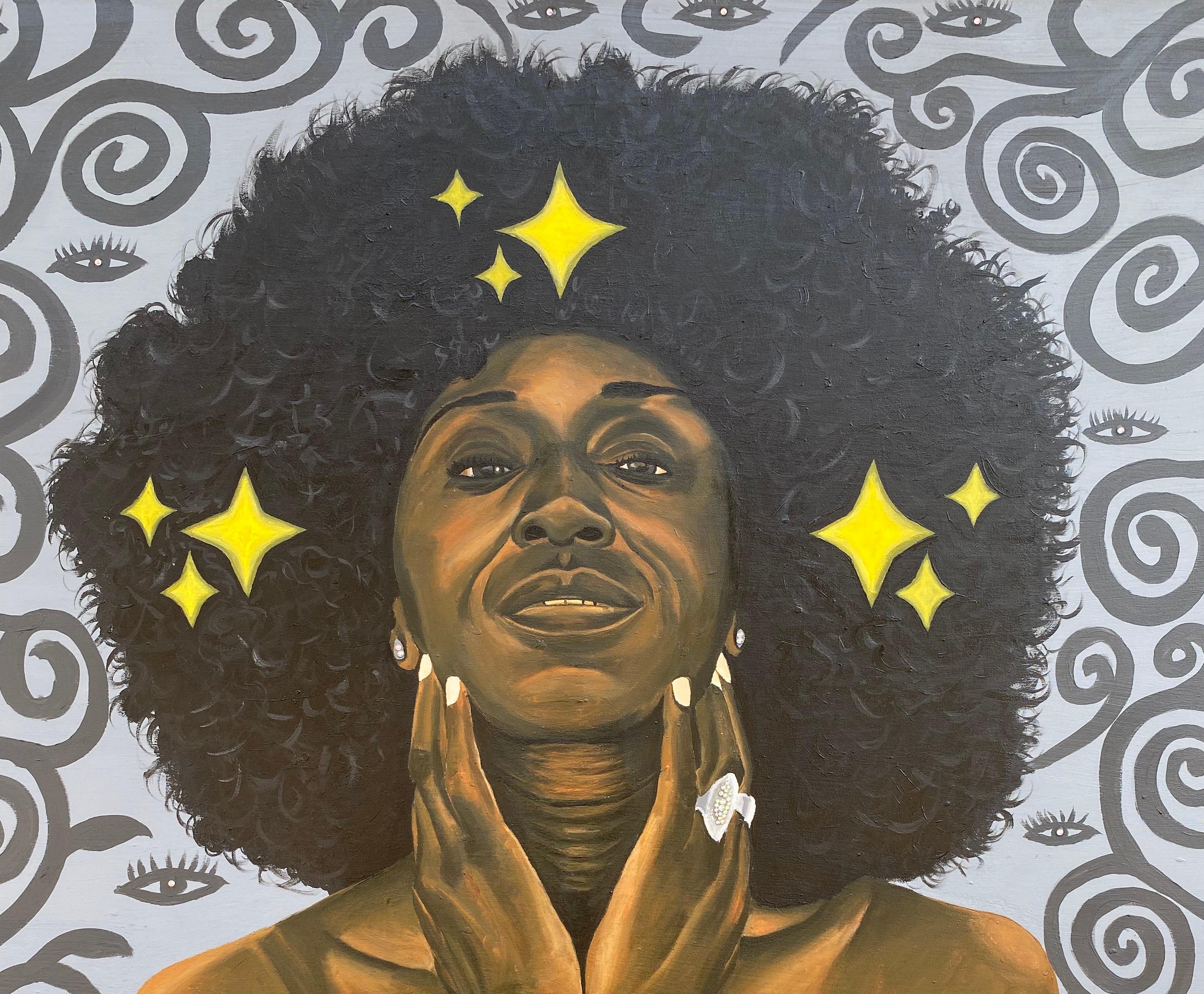 Madre caprichosa Alkebulan - Siglo XXI, Contemporáneo, Figurativo, Retrato - Painting de Awofadeju Solomon