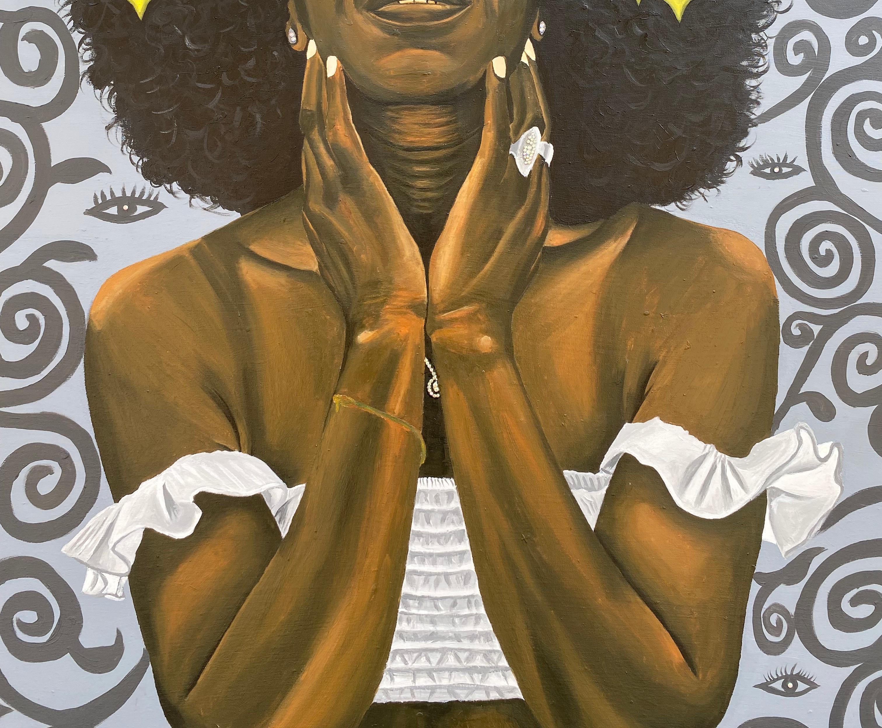 Madre caprichosa Alkebulan - Siglo XXI, Contemporáneo, Figurativo, Retrato - Painting Expresionista de Awofadeju Solomon