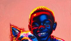 Companion 2 - 21st Century, Contemporary, Figurative Portrait, Animal, Boy, Dog