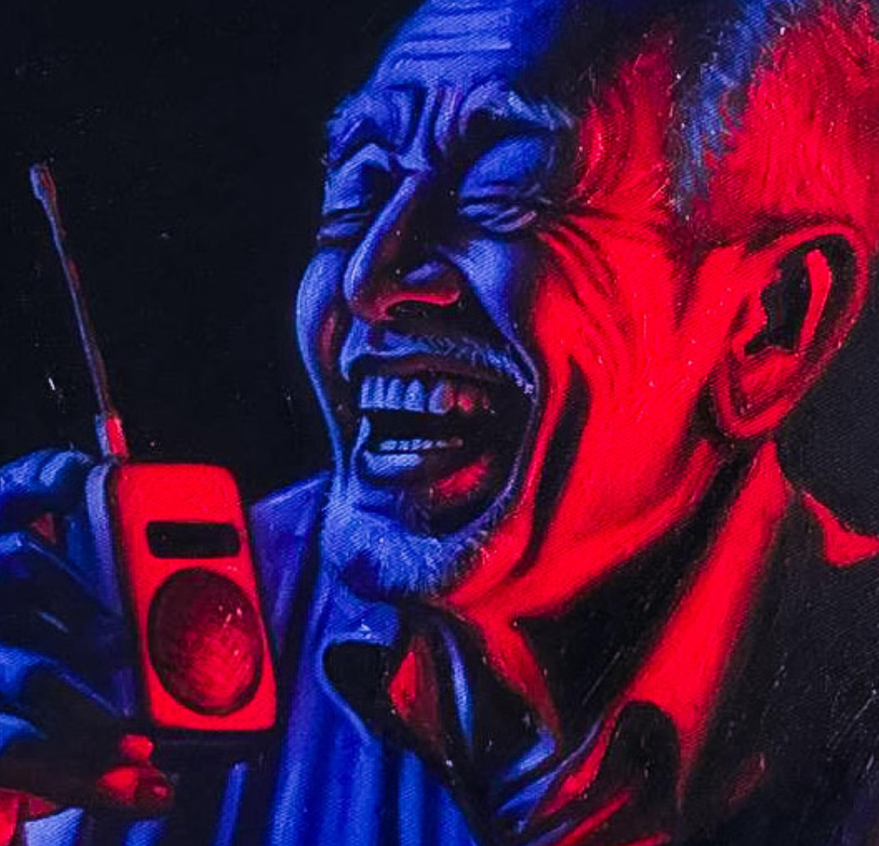 Goodnews 1 - 21ème siècle, Contemporary, Figurative, Portrait, Phone, Happiness en vente 1