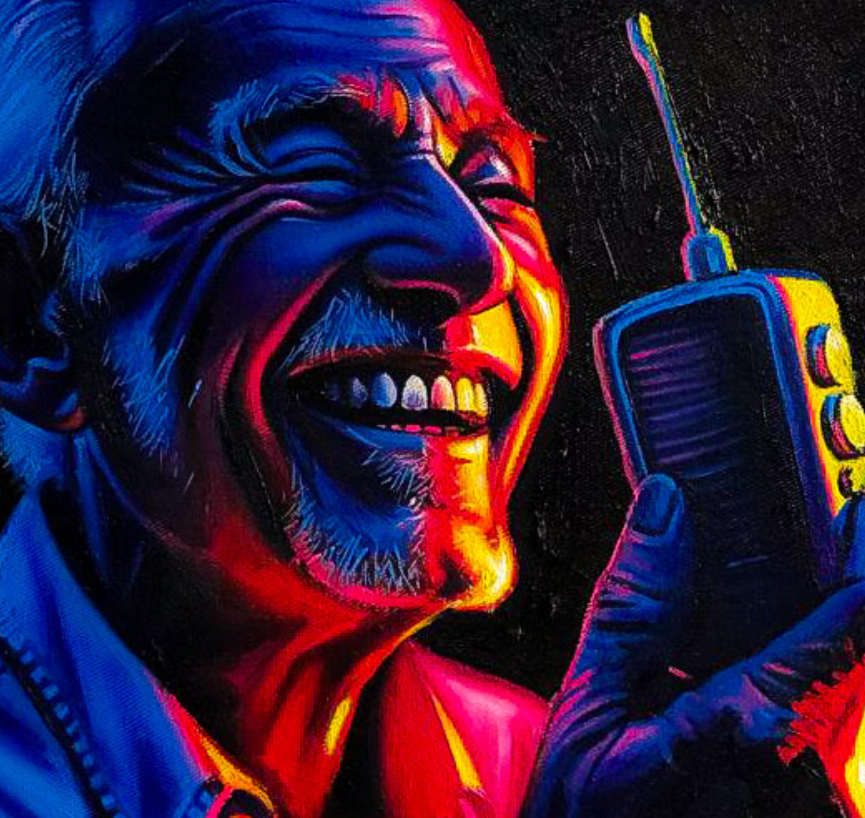Goodnews 2 - 21e siècle, Contemporary, Figurative, Portrait, Phone, Happiness en vente 1