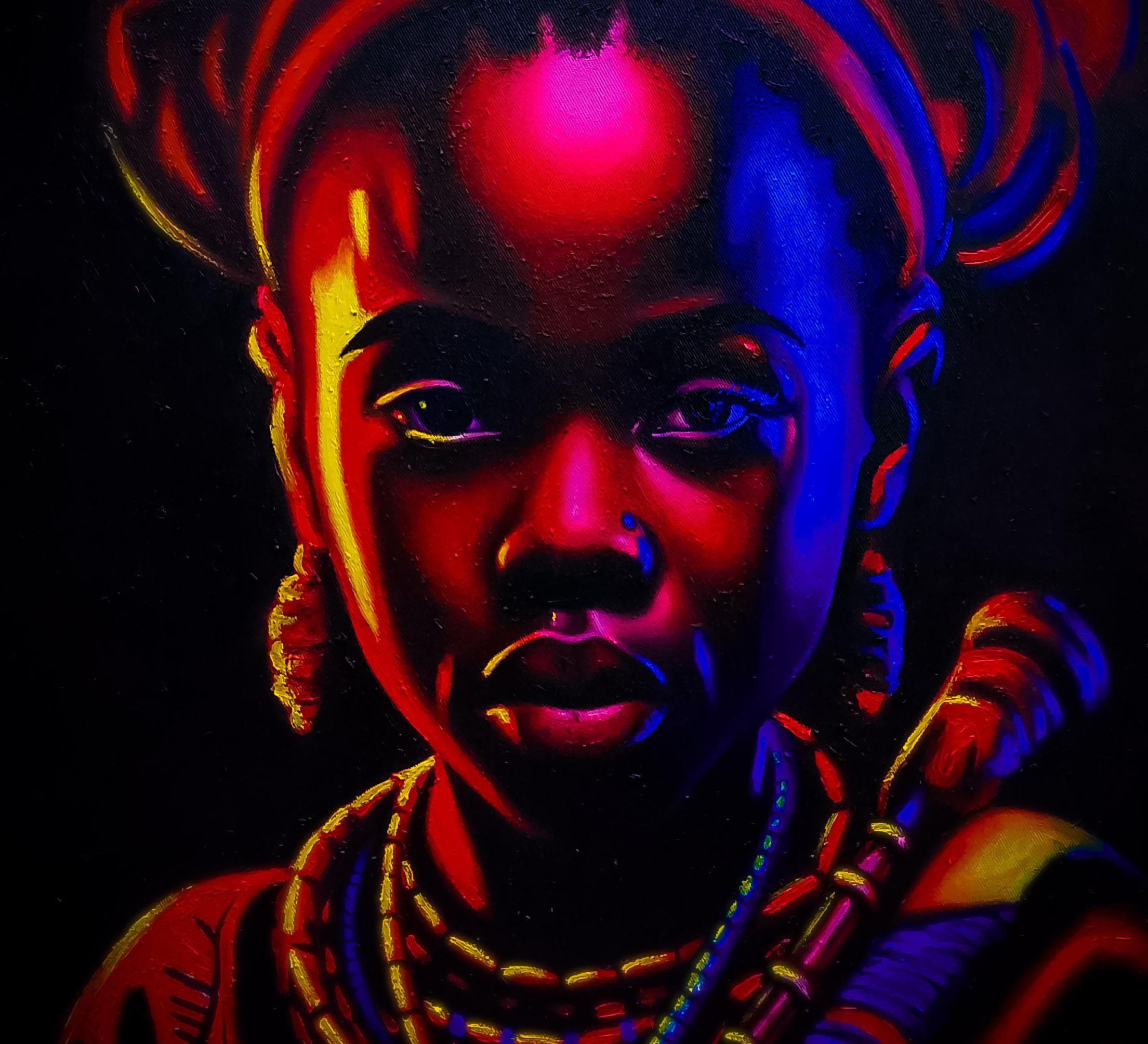 Sussurri sonori di testi -21° secolo, Contemporaneo, Pittura di ritratto, Olio in vendita 2