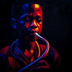 Sonidos de Paz - Siglo XXI, Contemporáneo, Retrato Figurativo, Óleo, Música