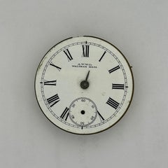 A.W.W.Co American Watch Company Waltham Mass. Pocket Watch Movement, 42mm.