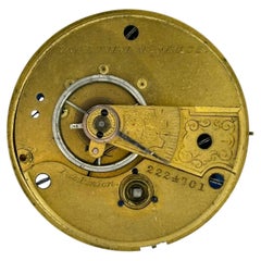 A.W.W.Co American Watch Company Waltham Mass. Pocket Watch Movement, 42mm.