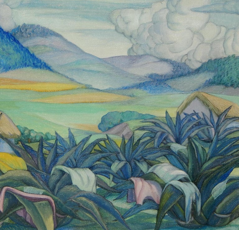 A.X. ‘Alfonso’ Pena Important Mexican Muralist Painting, Drying Laundry