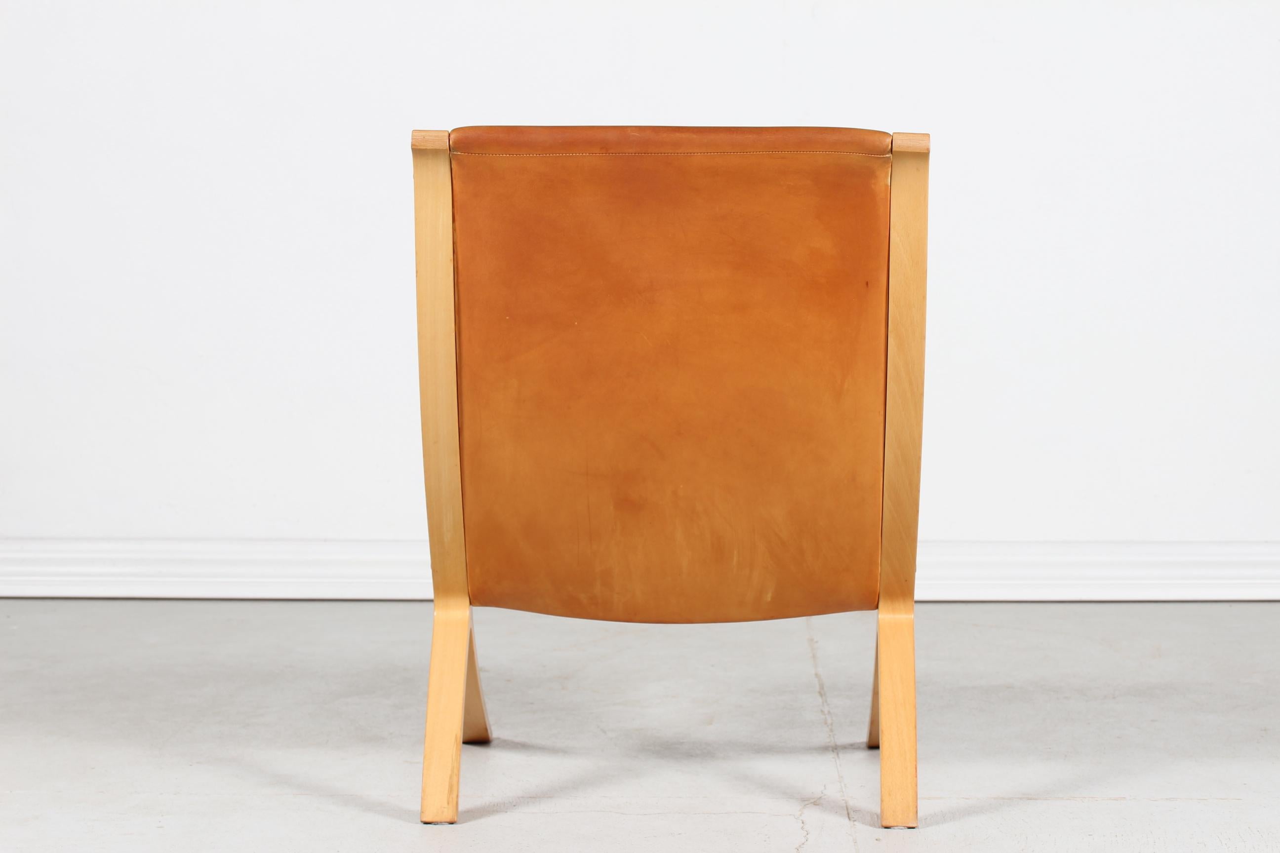 AX-Chair by Mølgaard & Hvidt Cognac Colour Leather+Beech by Fritz Hansen 1978 2
