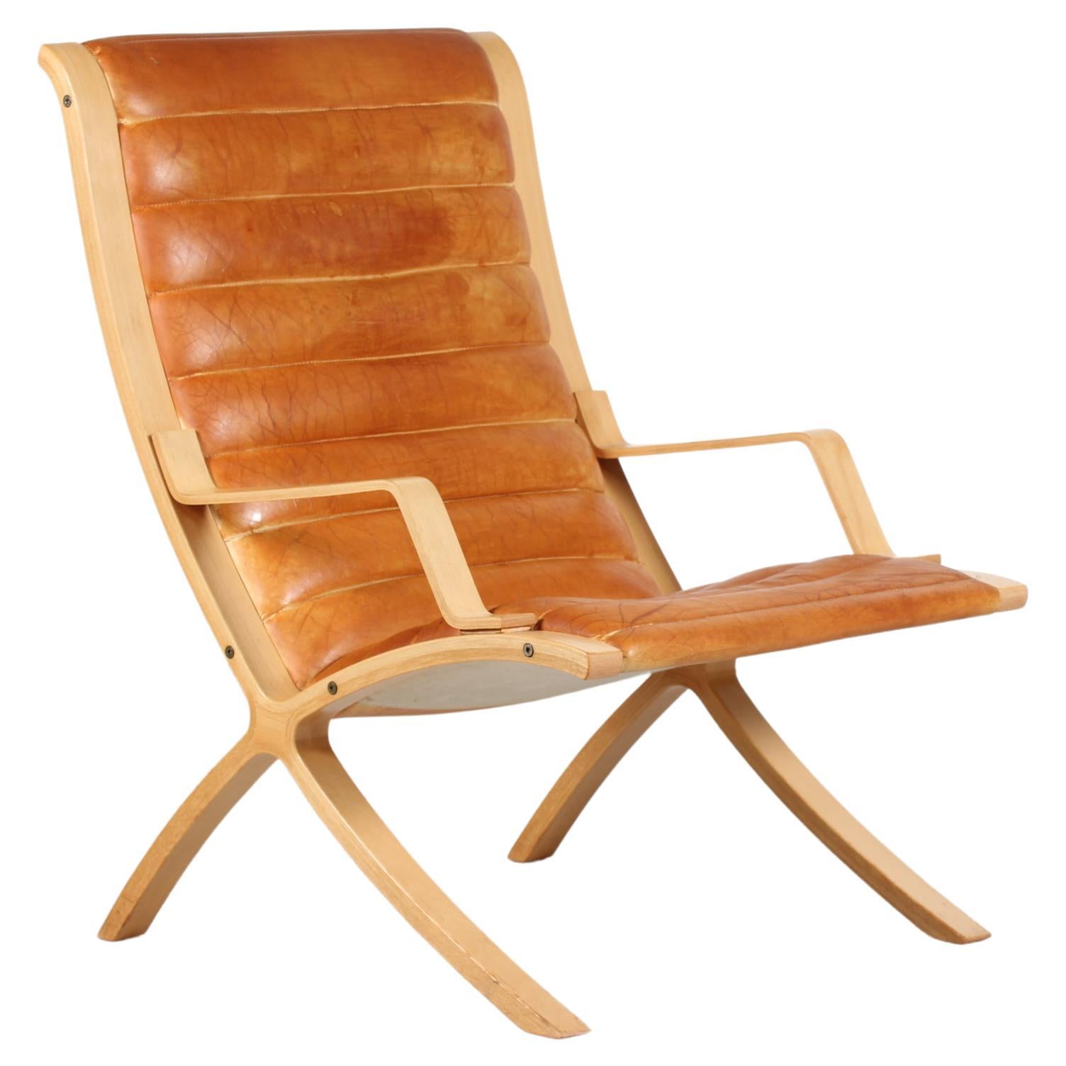 AX-Chair by Mølgaard & Hvidt Cognac Colour Leather+Beech by Fritz Hansen 1978