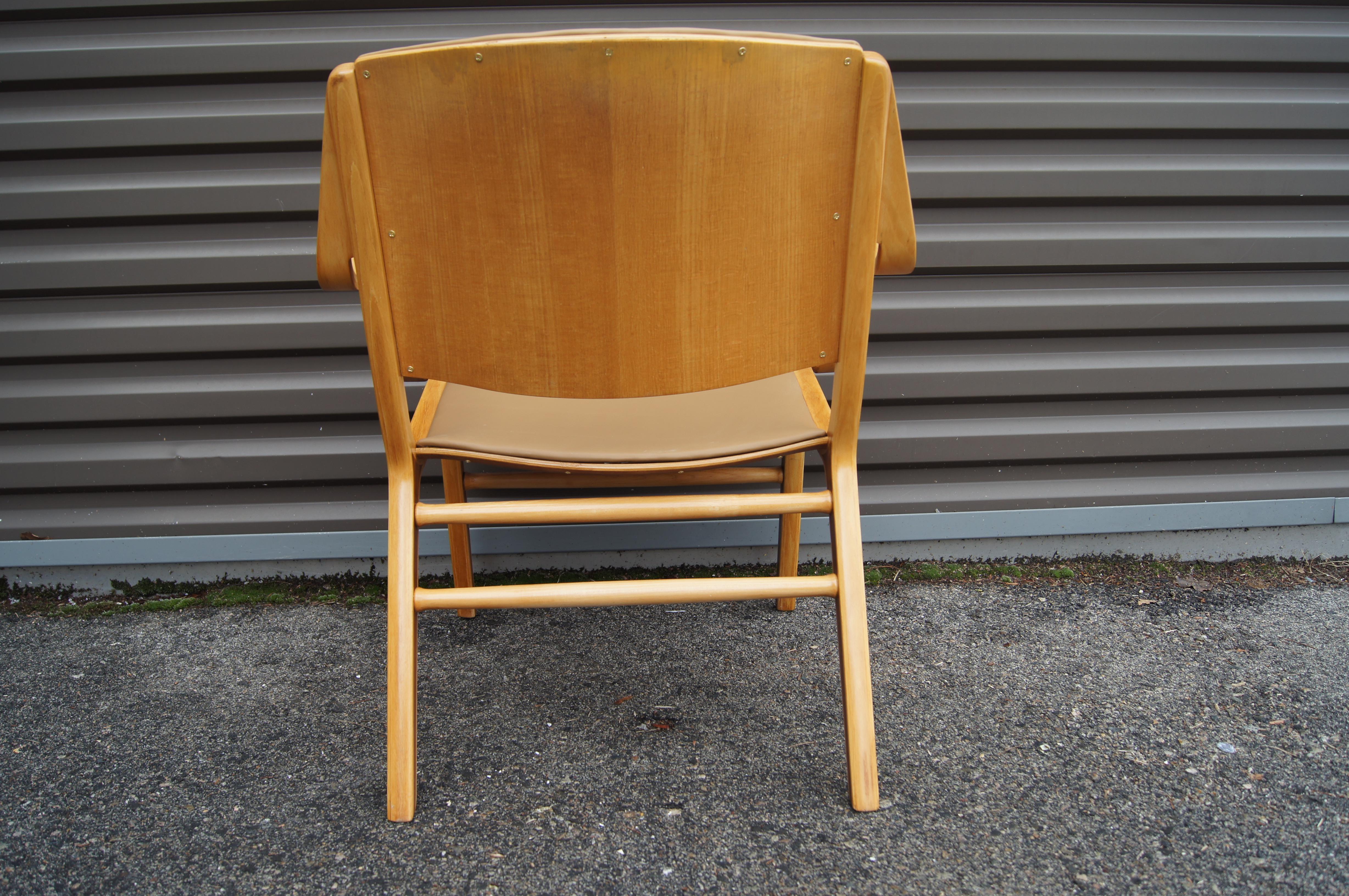 Leather Ax Chair by Peter Hvidt & Orla Molgaard Neilsen for Fritz Hansen For Sale