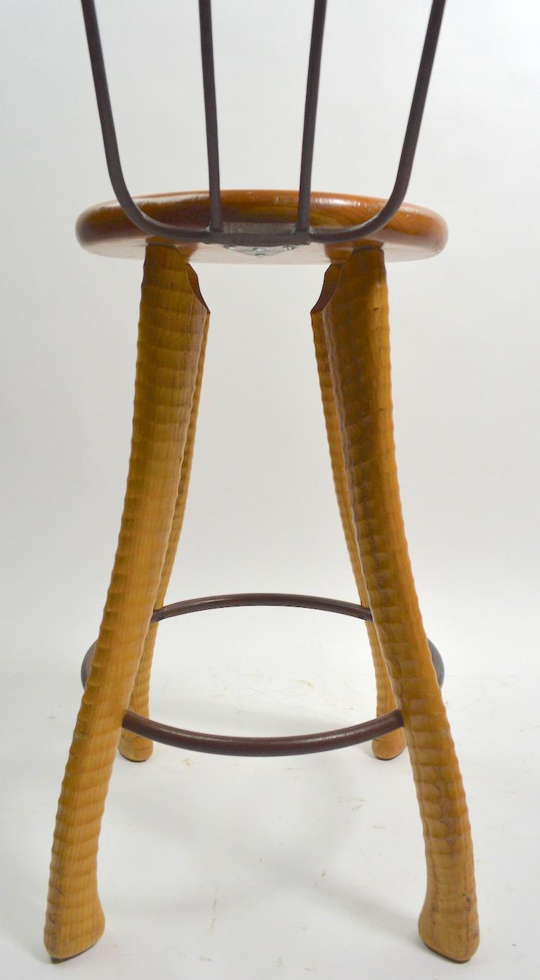American Ax Handle Stool by Brad Smith with Pitch Fork Backrest