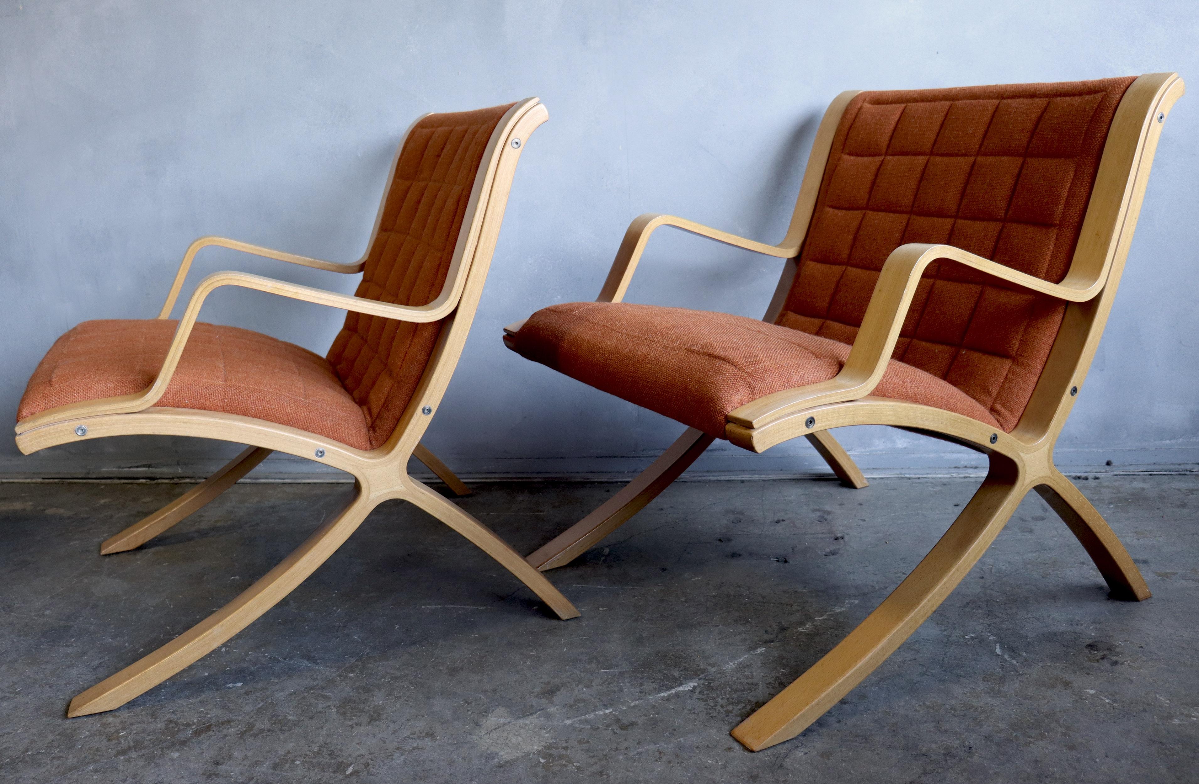 Pair of AX Lounge Chairs by Peter Hvidt & Orla Mølgaard Nielsen for Fritz Hansen 5