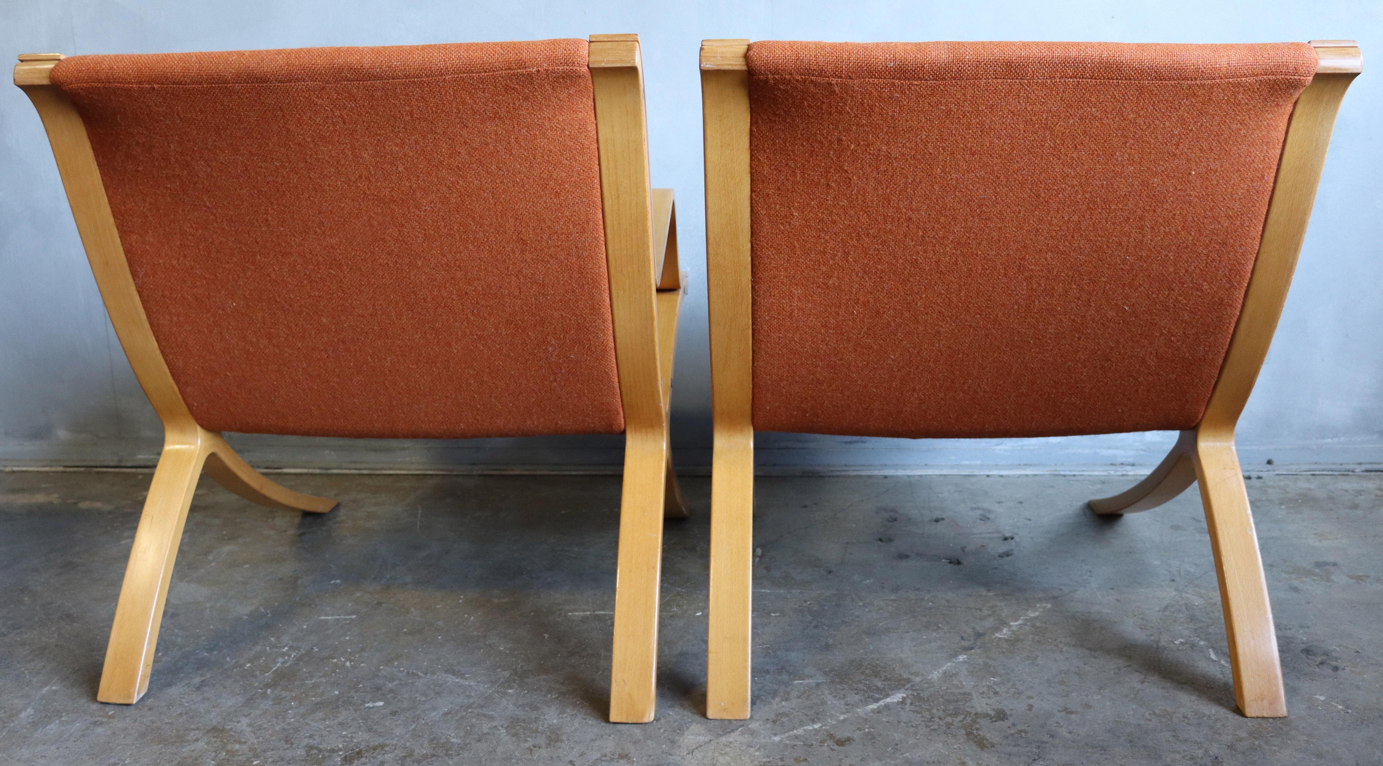 AX Lounge Chairs by Peter Hvidt & Orla Mølgaard Nielsen for Fritz Hansen In Good Condition In BROOKLYN, NY