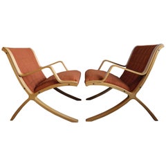 Pair of AX Lounge Chairs by Peter Hvidt & Orla Mølgaard Nielsen for Fritz Hansen