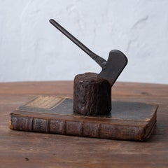 Axe in Stump Cast Iron Paperweight