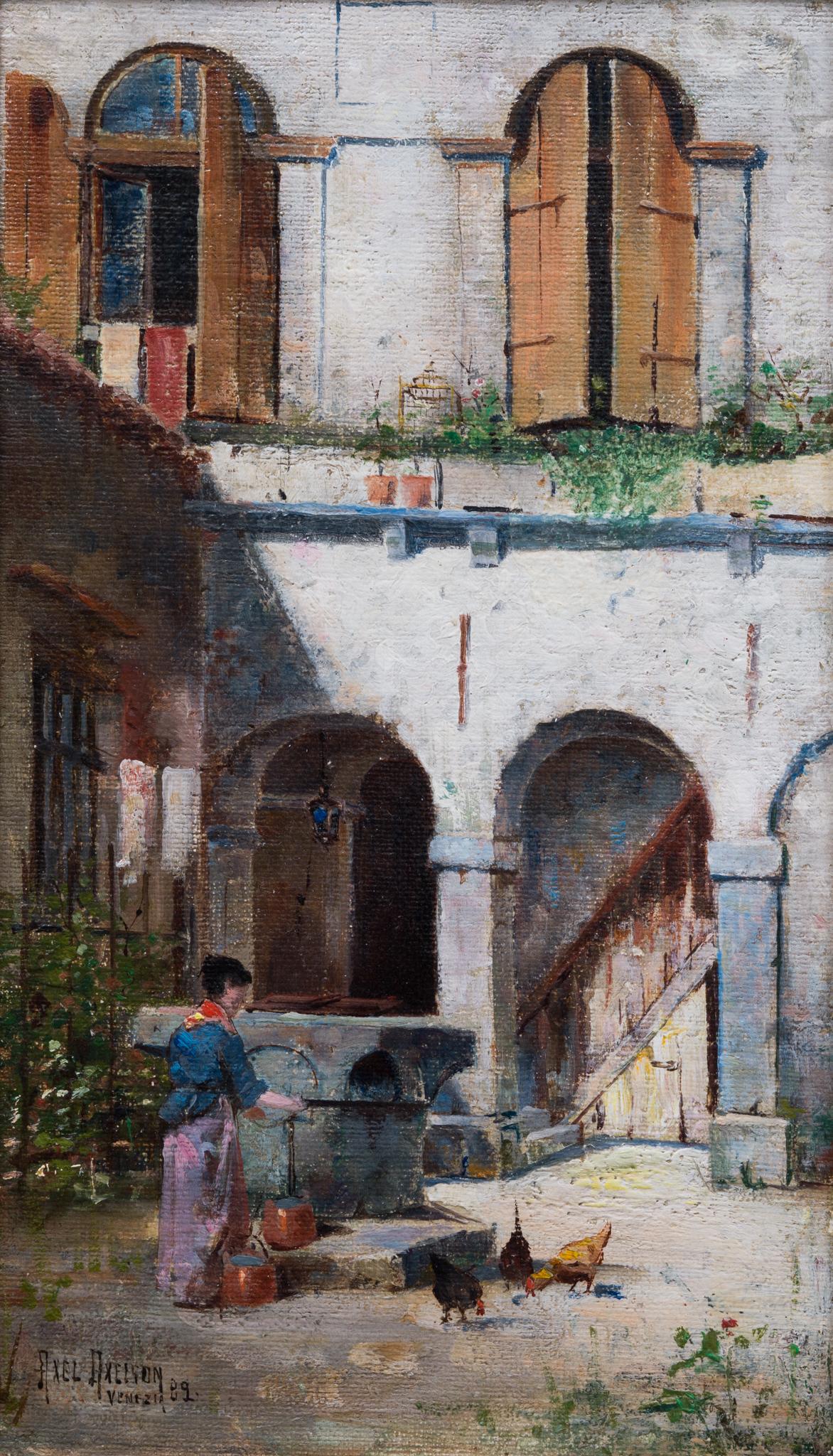Un jour à Venise, 1892 - Painting de Axel Axelson 