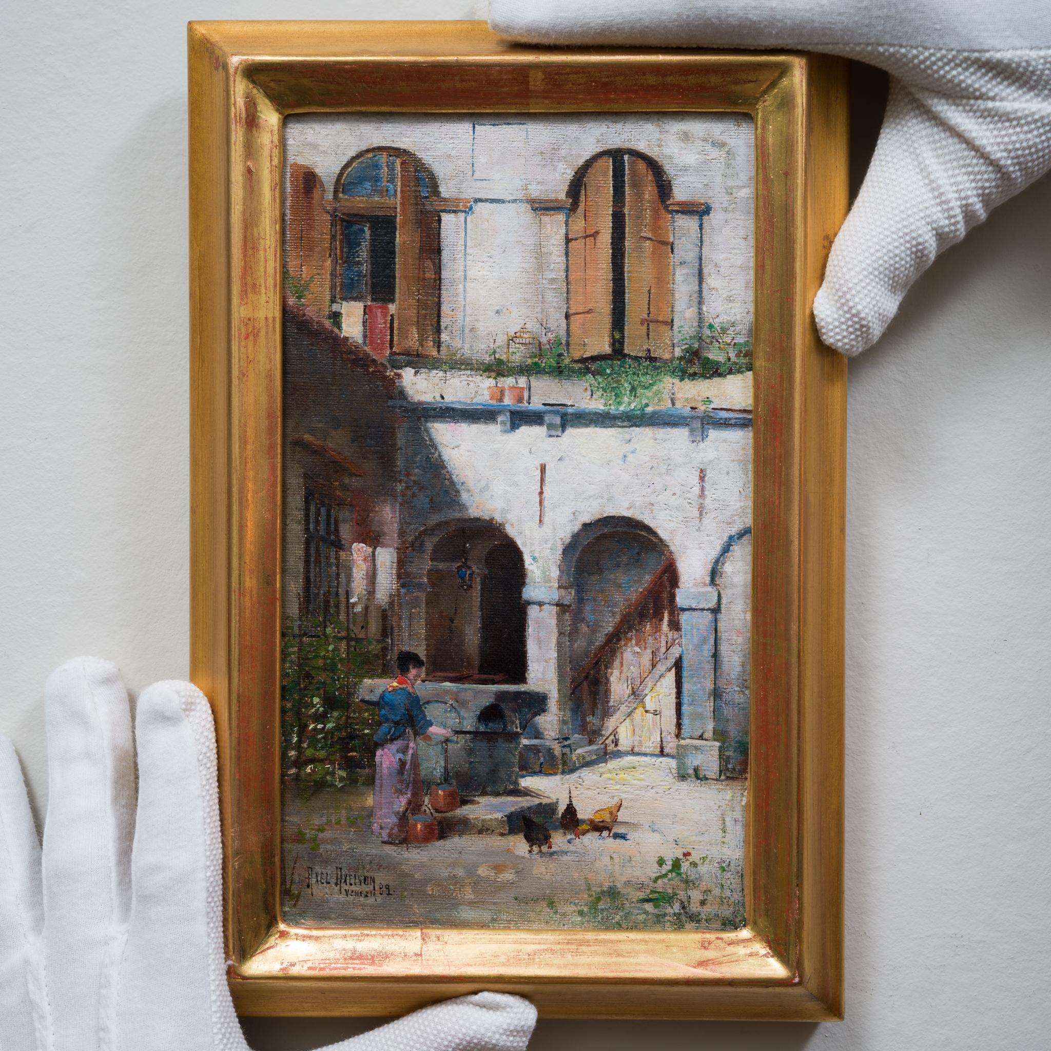Un jour à Venise, 1892 - Réalisme Painting par Axel Axelson 