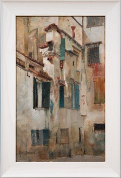 Axel Axelson Venice Courtyard 1879 Rare Early Scandinavian Painting