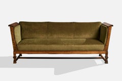 Axel Bäck, Sofa, Birke, Samt, Schweden, 1920er Jahre