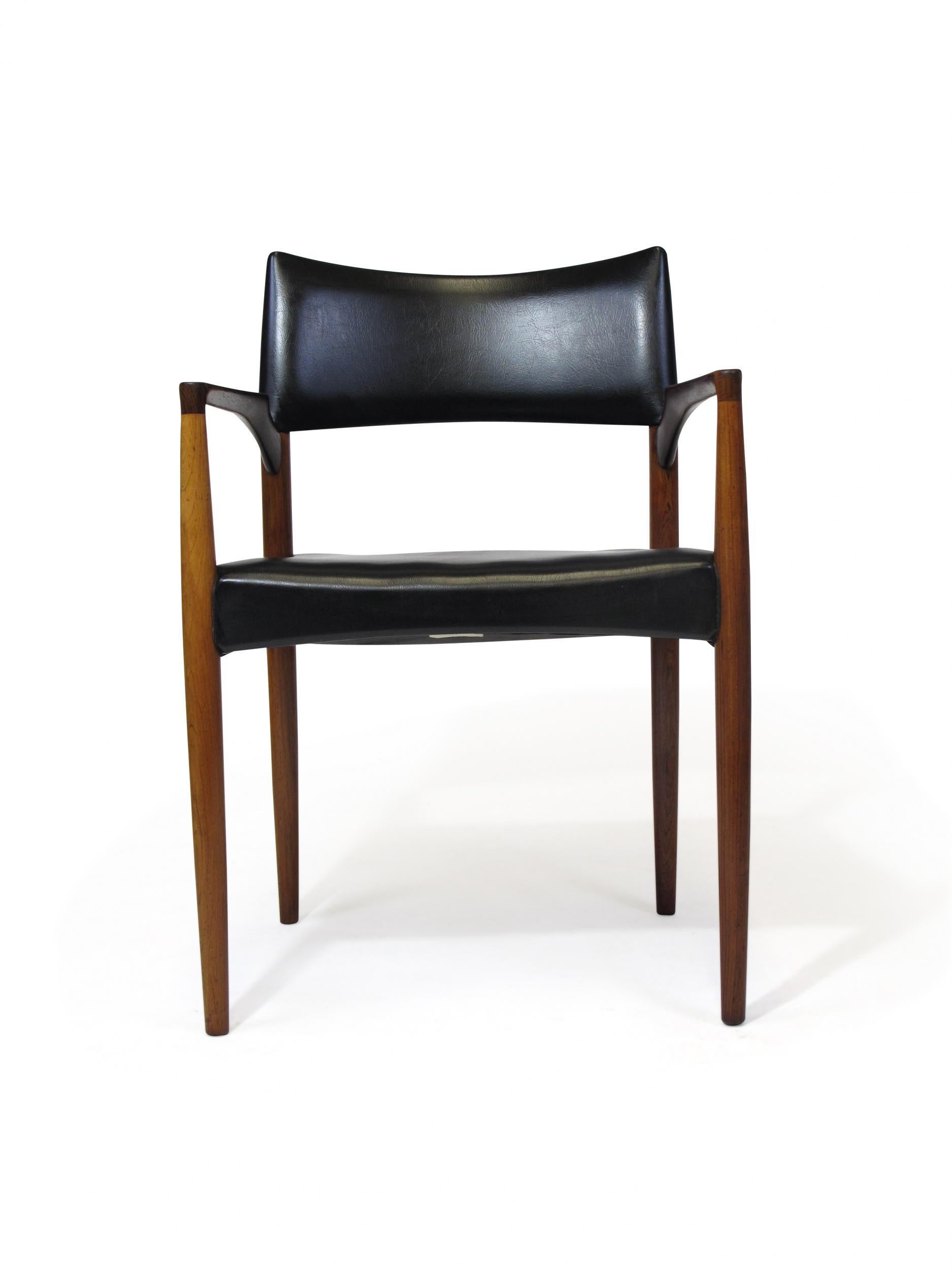 Danish Axel Bender Madsen Rosewood Dining Arm Chairs