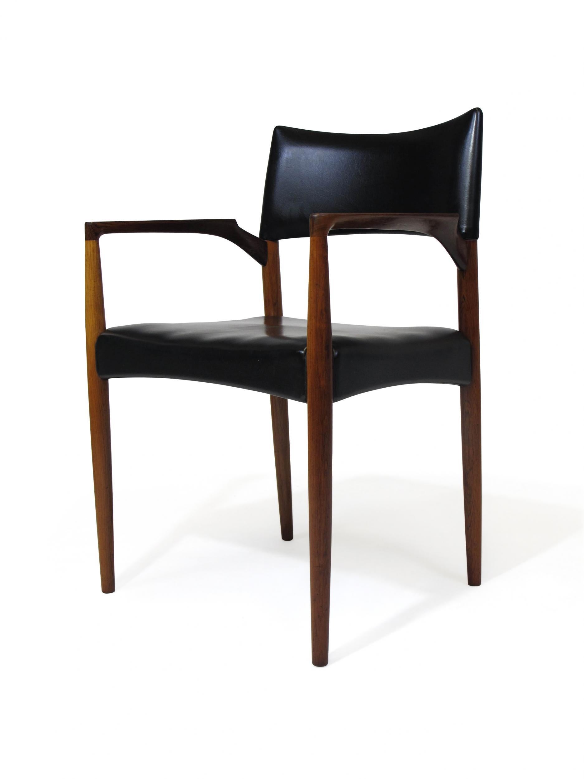Axel Bender Madsen Rosewood Dining Arm Chairs In Good Condition In Oakland, CA
