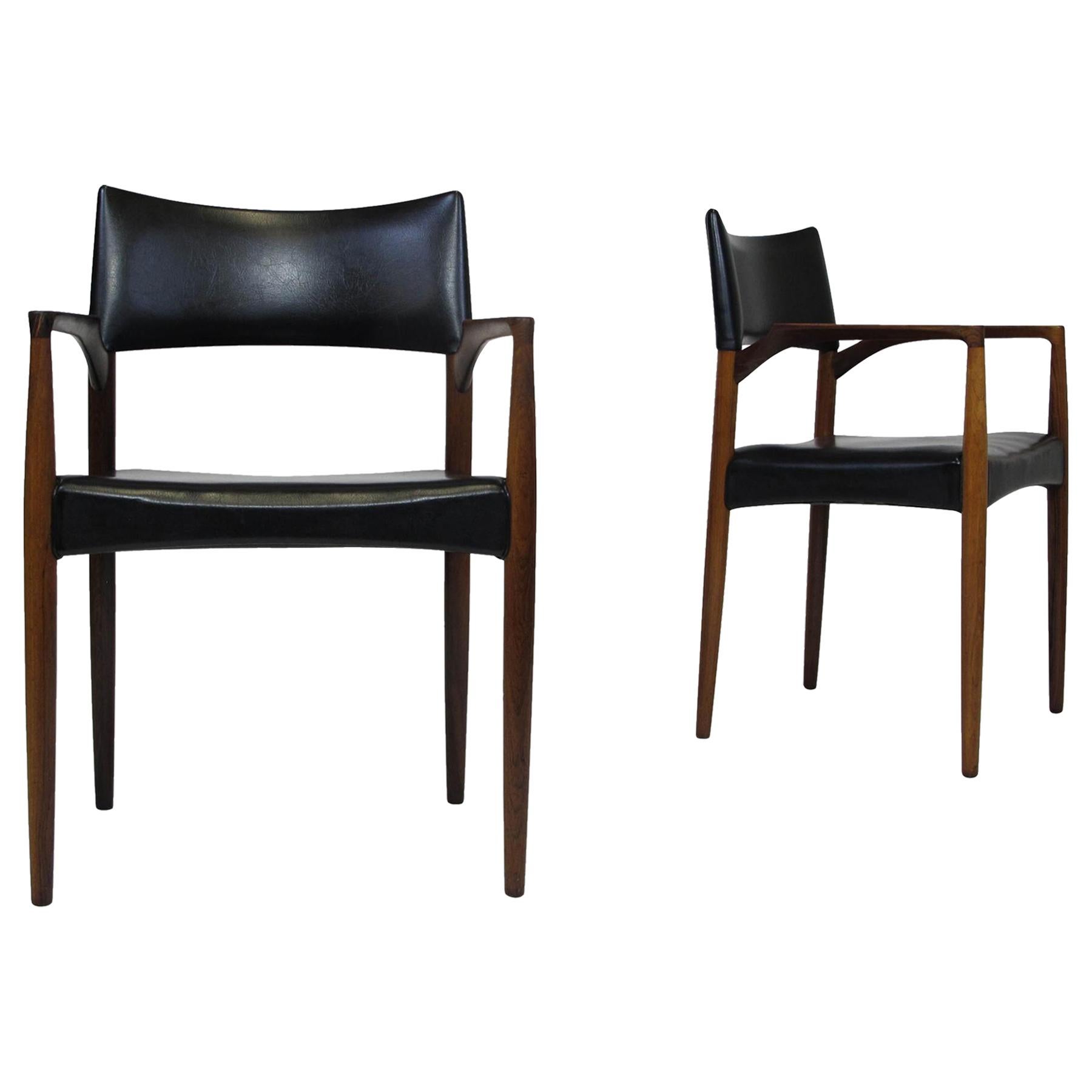 Axel Bender Madsen Rosewood Dining Arm Chairs