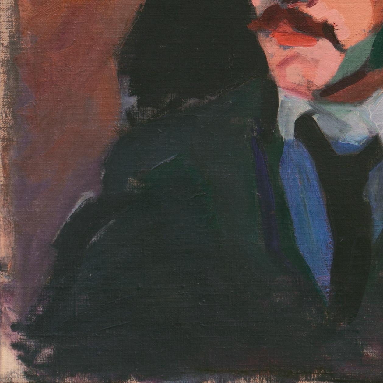 'Study of a Man', Paris, Flâneur, Boulevardier, Danish Post-Impressionist Oil For Sale 1