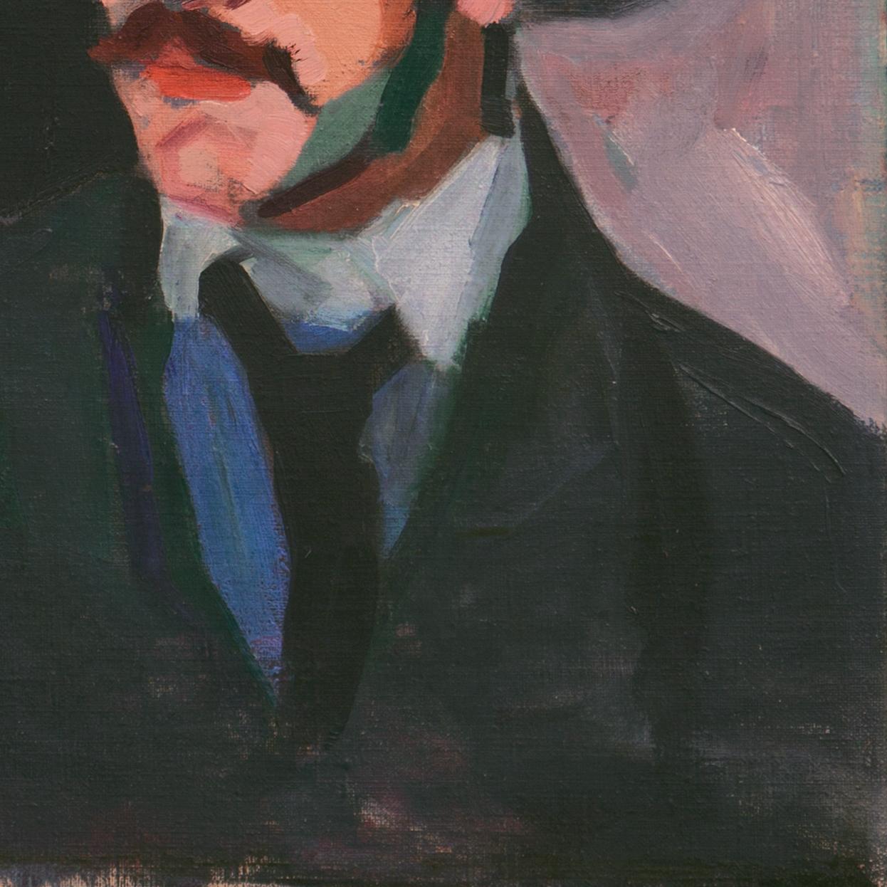 'Study of a Man', Paris, Flâneur, Boulevardier, Danish Post-Impressionist Oil For Sale 2