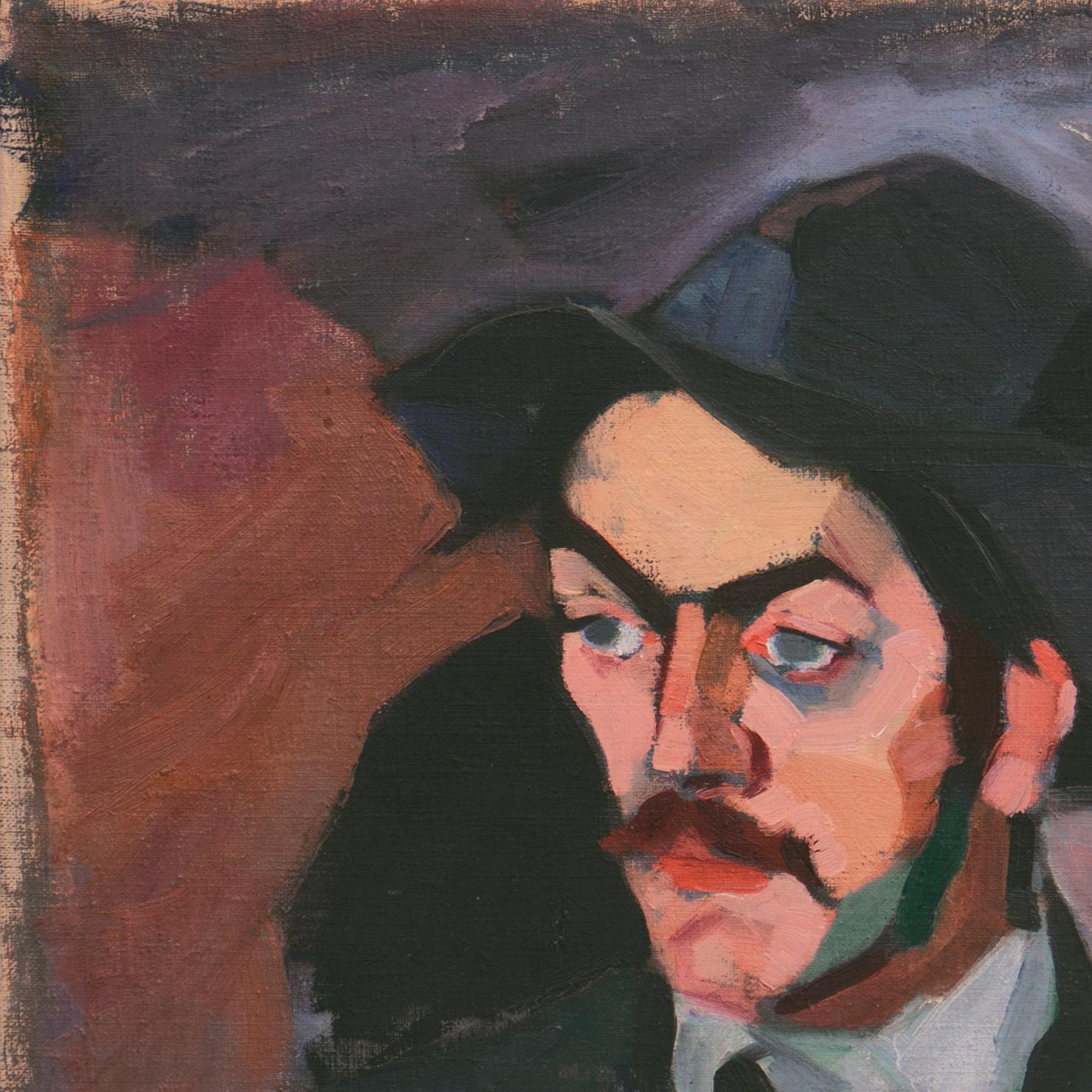 'Study of a Man', Paris, Flâneur, Boulevardier, Danish Post-Impressionist Oil For Sale 3
