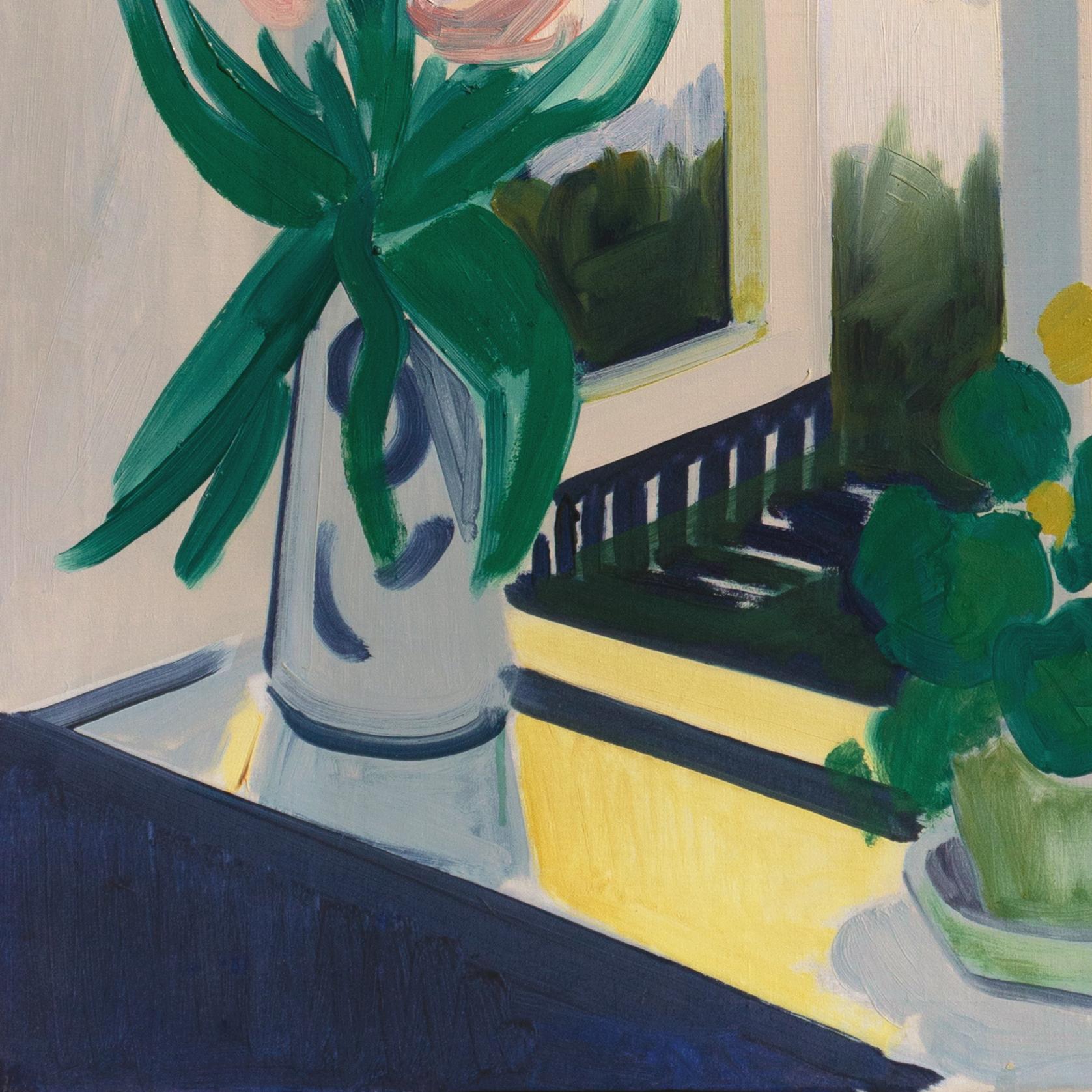 'Bodegón de verano con tulipanes', Óleo postimpresionista danés, París, Benezit - Still-Life Painting Beige de Axel Bentzen