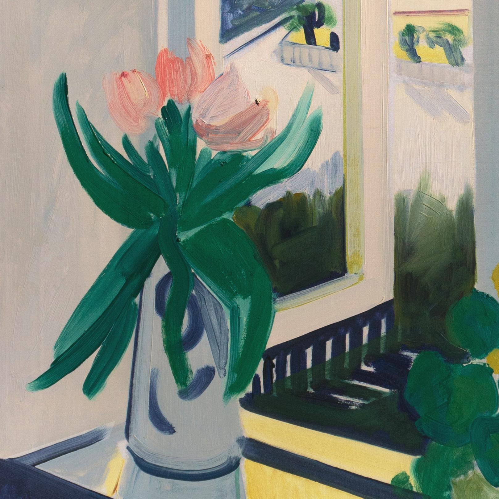 'Summer Still Life with Tulips', Danish Post Impressionist Oil, Paris, Benezit For Sale 2