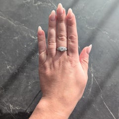 Axel Bros. Art Deco Old European Cut Diamond Platinum Stepped Engagement Ring