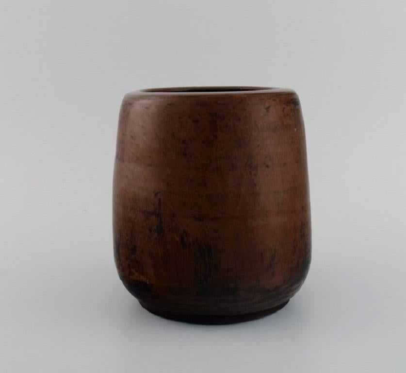 Scandinavian Modern Axel Brüel '1900-1977', Danish Ceramicist, Unique Vase in Glazed Stoneware For Sale