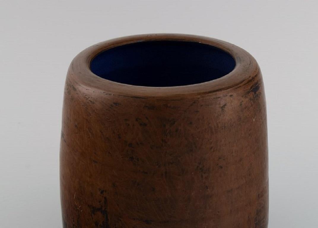 20th Century Axel Brüel '1900-1977', Danish Ceramicist, Unique Vase in Glazed Stoneware For Sale
