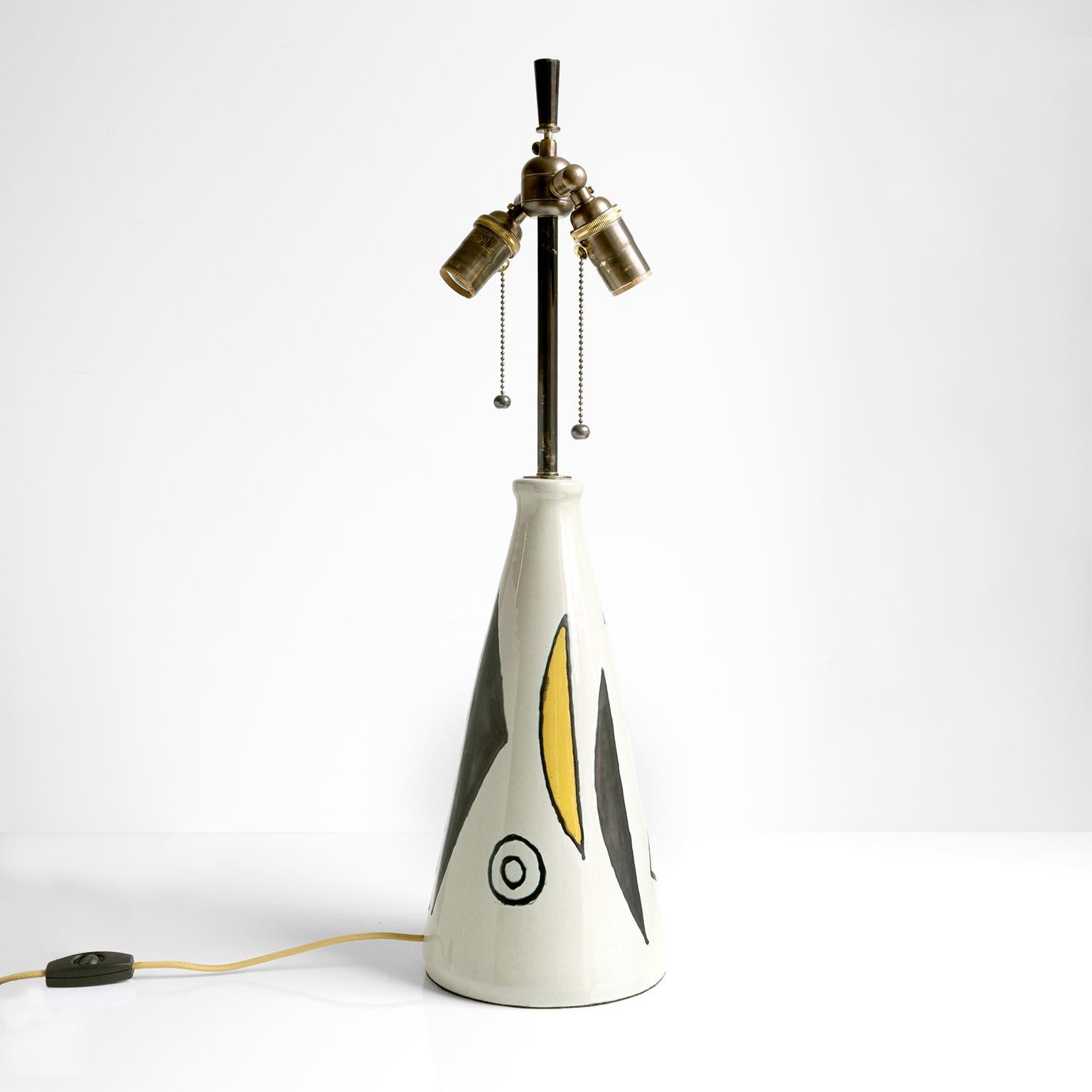 Axel Bruel Scandinavian Modern Ceramic Lamp, Denmark, 1950's In Good Condition For Sale In New York, NY