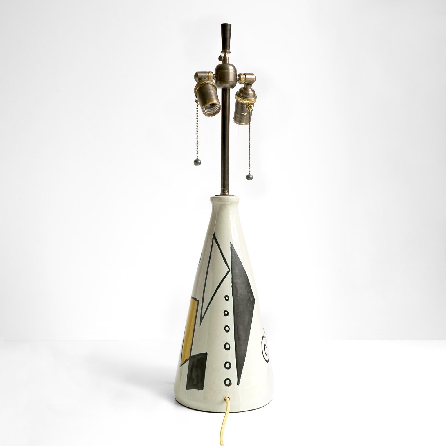 20th Century Axel Bruel Scandinavian Modern Ceramic Lamp, Denmark, 1950's For Sale