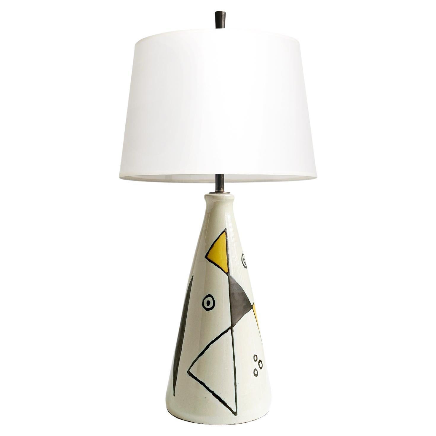 Axel Bruel Scandinavian Modern Ceramic Lamp, Denmark, 1950's For Sale