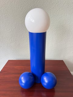 Axel Chay Phallus Table Lamp Blue Lacquered Steel Glass Postmodern