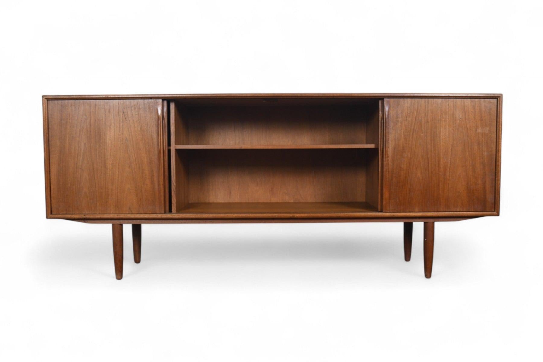 Mid-Century Modern Axel Christiansen Designed Danish Modern Teak Credenza For Sale