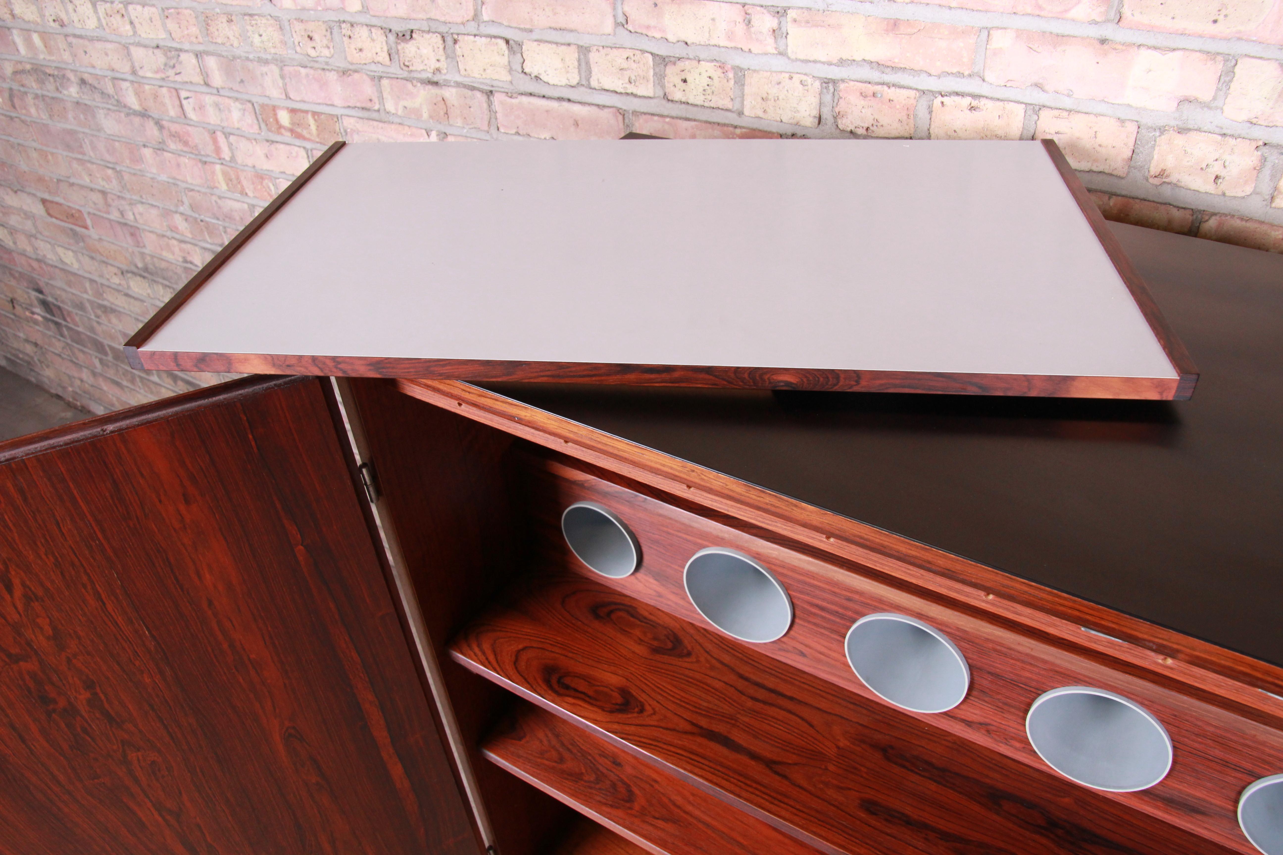 Axel Christiansen Odder Danish Modern Brazilian Rosewood Bar Cabinet, 1960s 4