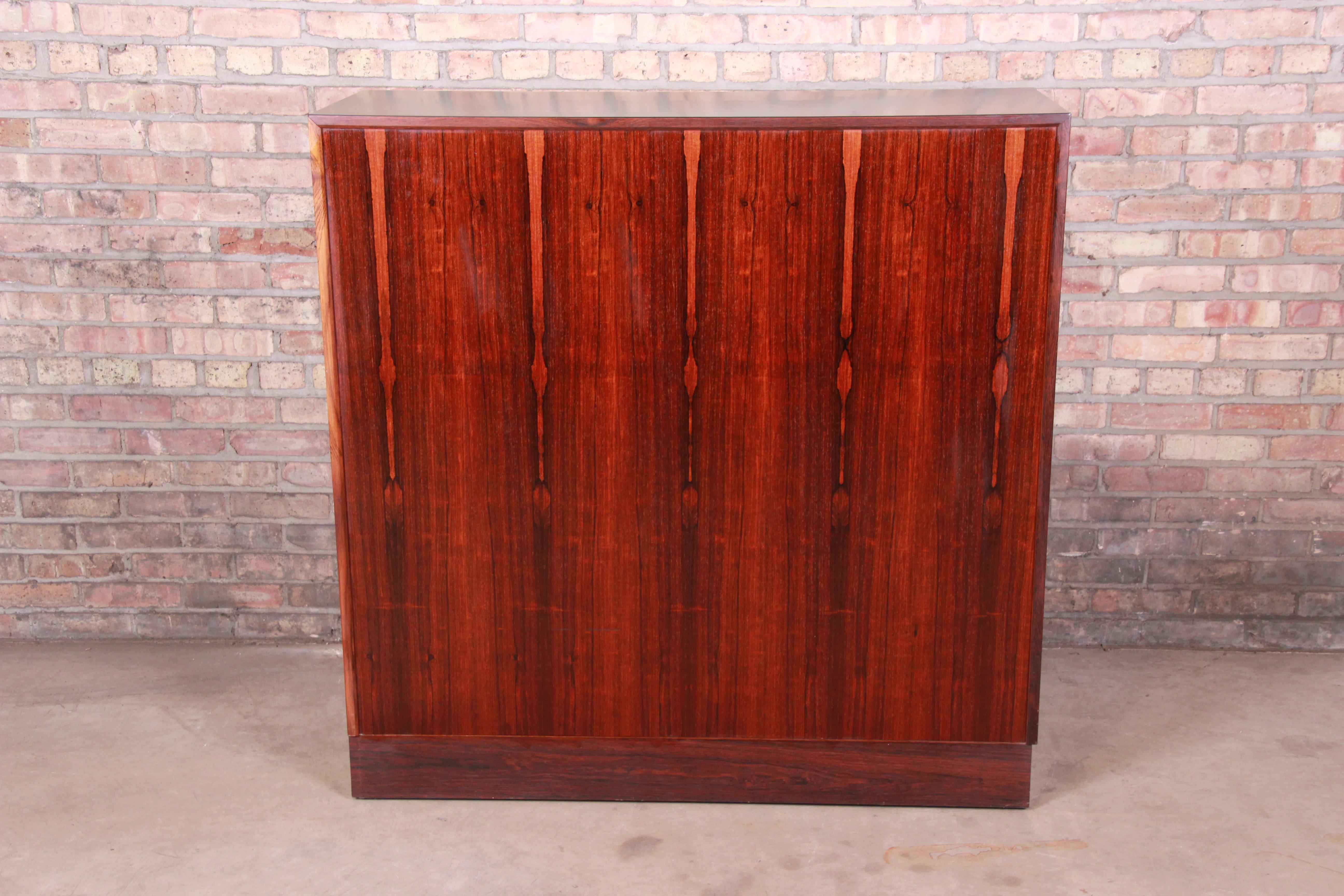 Axel Christiansen Odder Danish Modern Brazilian Rosewood Bar Cabinet, 1960s 10