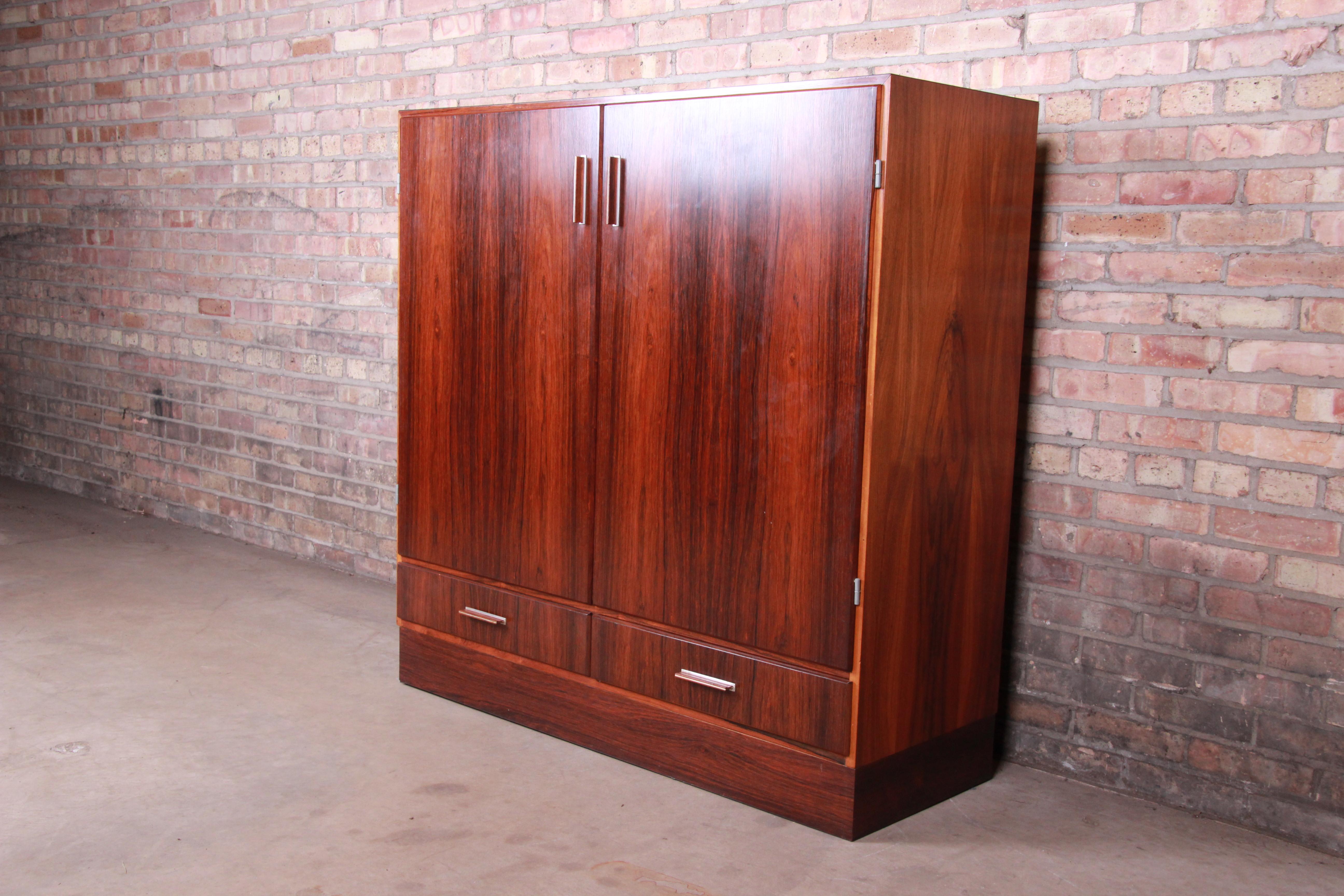 Mid-Century Modern Axel Christiansen Odder Danish Modern Brazilian Rosewood Bar Cabinet, 1960s