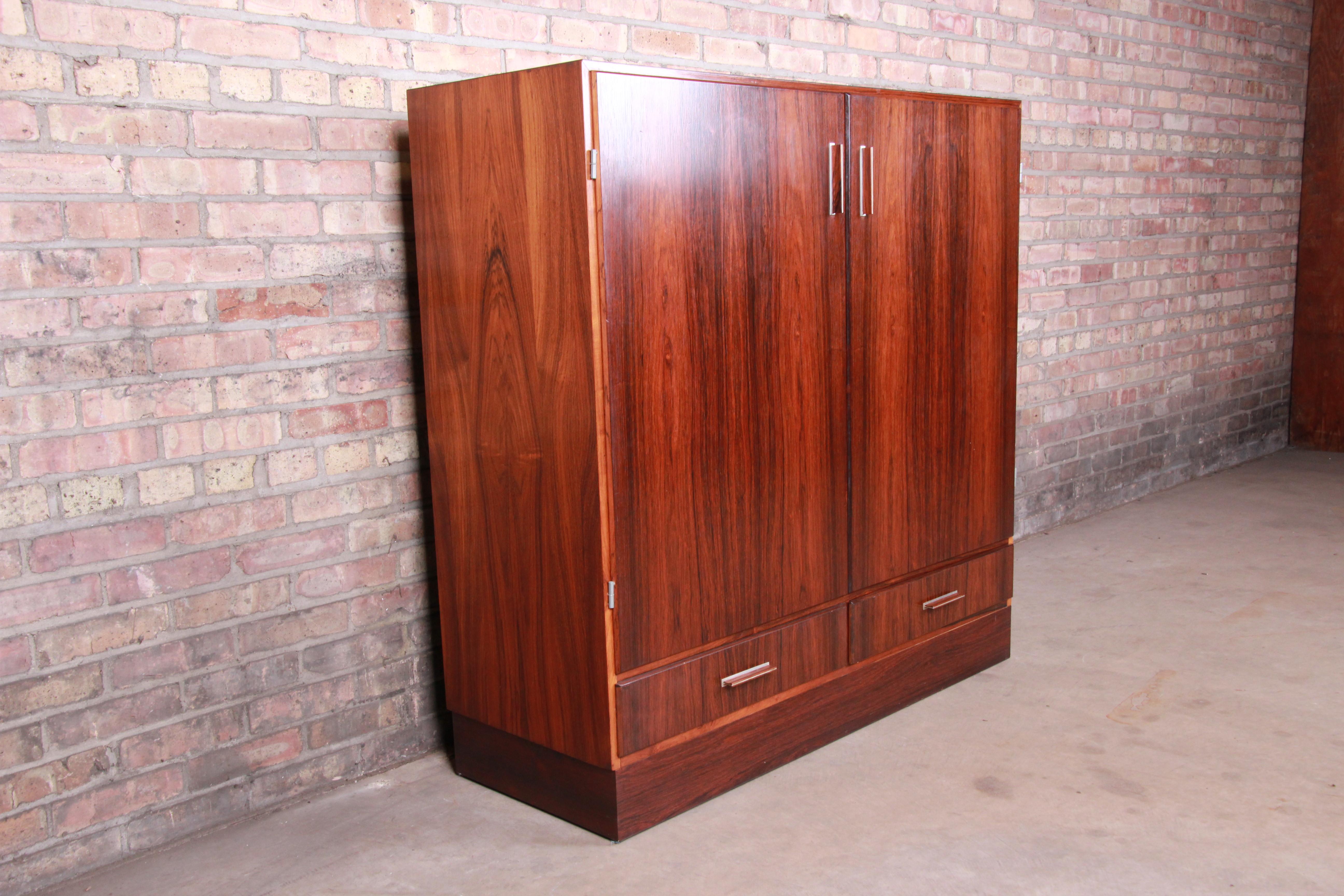 Axel Christiansen Odder Danish Modern Brazilian Rosewood Bar Cabinet, 1960s In Good Condition In South Bend, IN