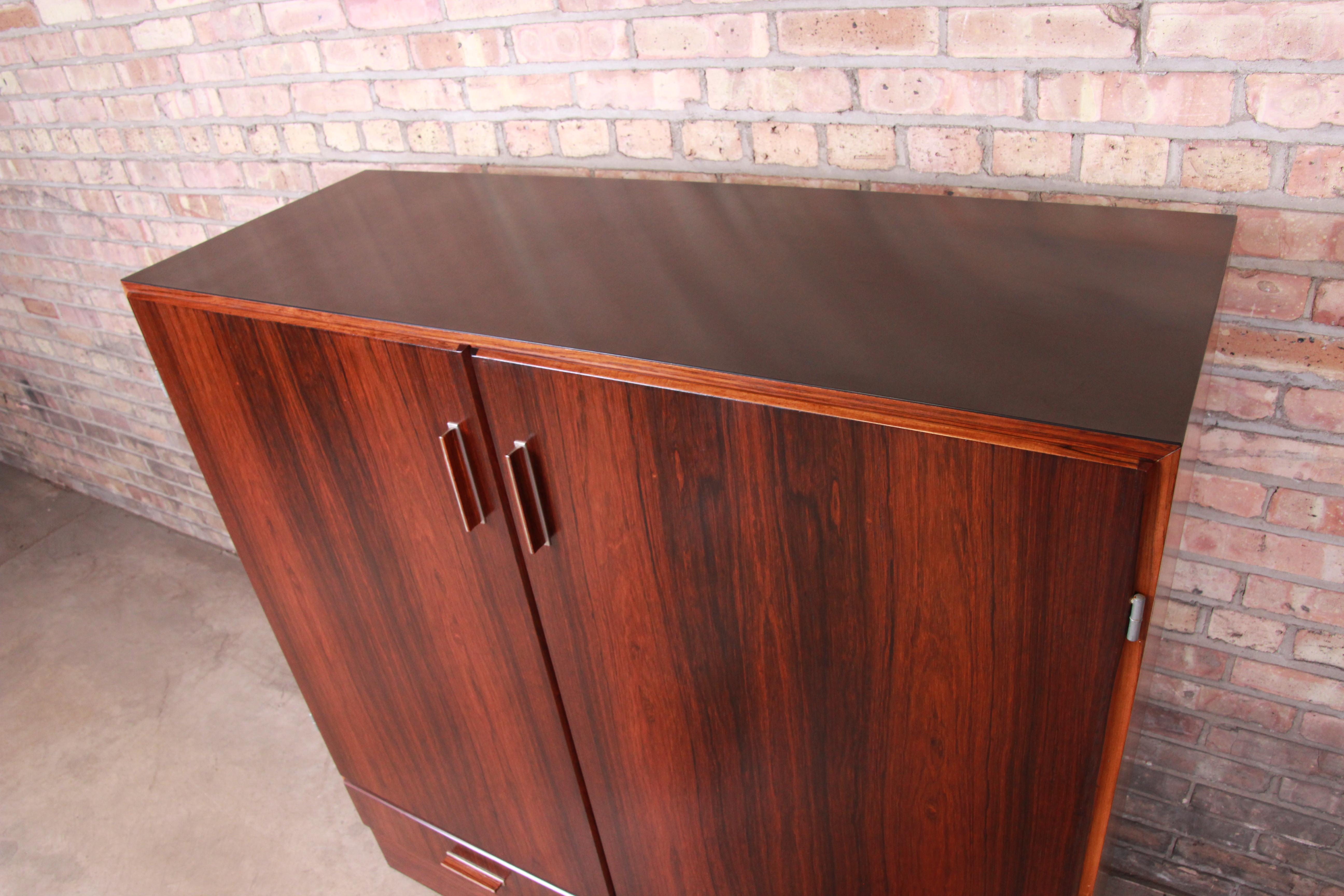 Mid-20th Century Axel Christiansen Odder Danish Modern Brazilian Rosewood Bar Cabinet, 1960s