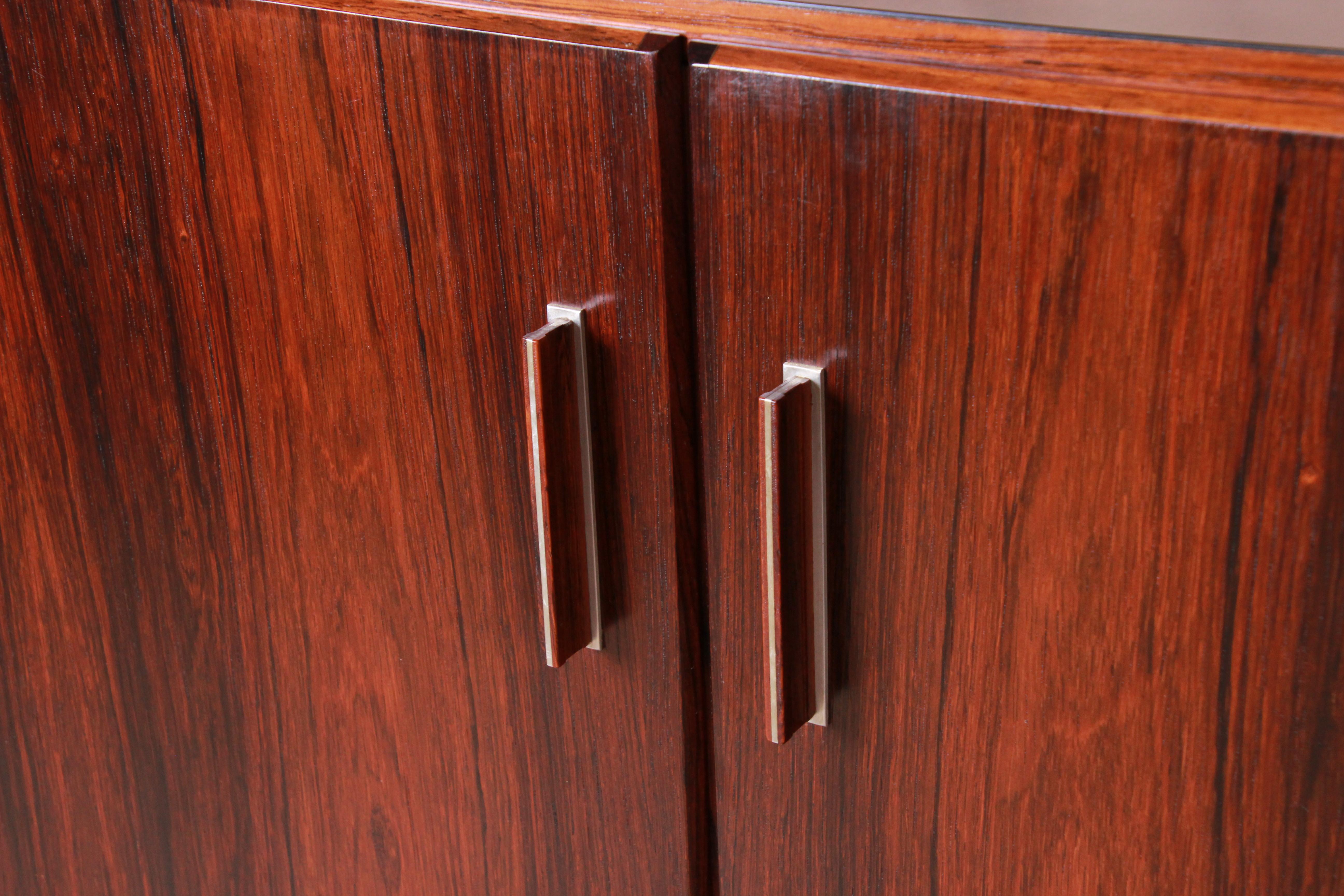 Mirror Axel Christiansen Odder Danish Modern Brazilian Rosewood Bar Cabinet, 1960s
