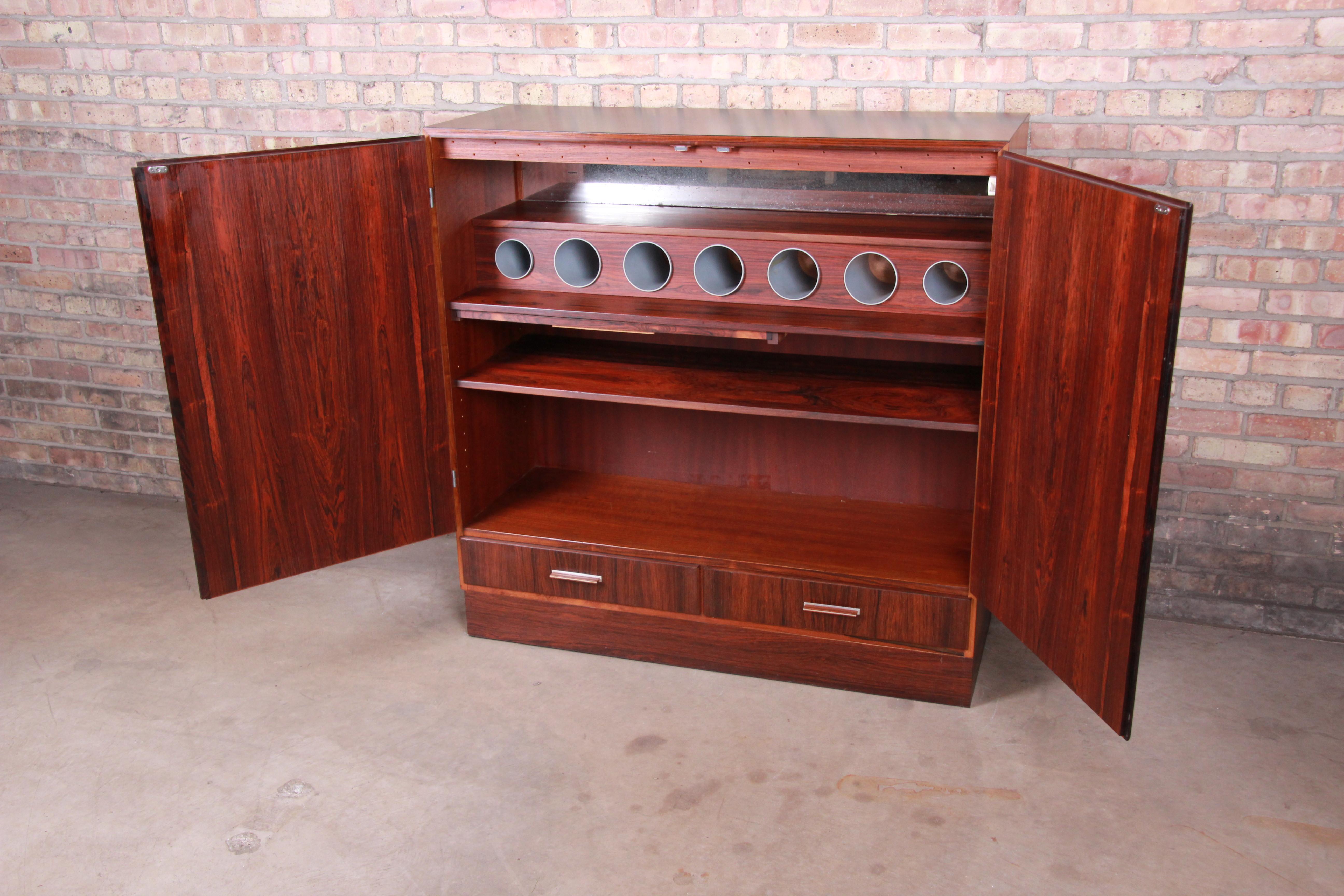 Axel Christiansen Odder Danish Modern Brazilian Rosewood Bar Cabinet, 1960s 2