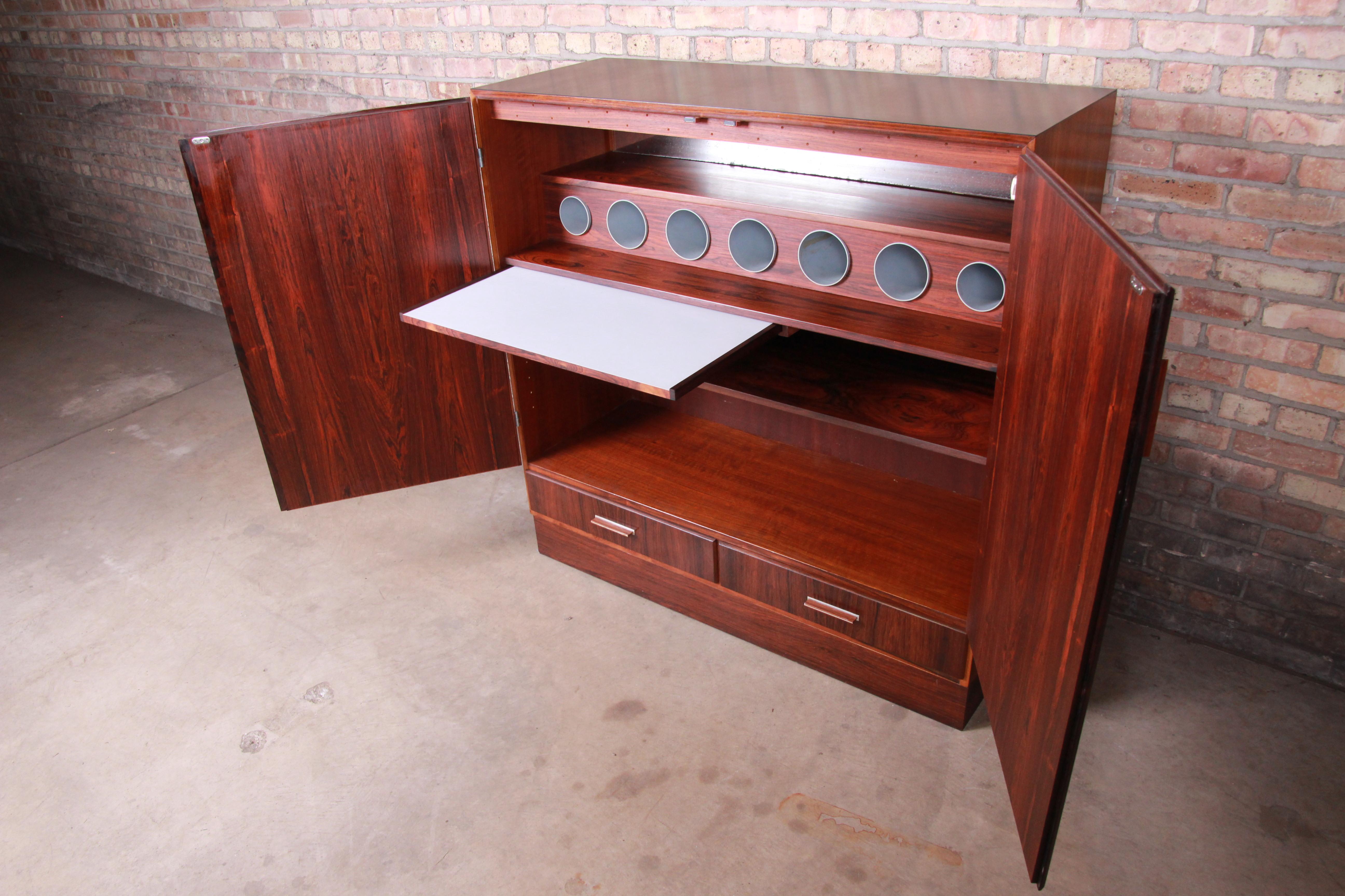 Axel Christiansen Odder Danish Modern Brazilian Rosewood Bar Cabinet, 1960s 3