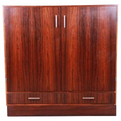 Axel Christiansen Odder Danish Modern Brazilian Rosewood Bar Cabinet, 1960s