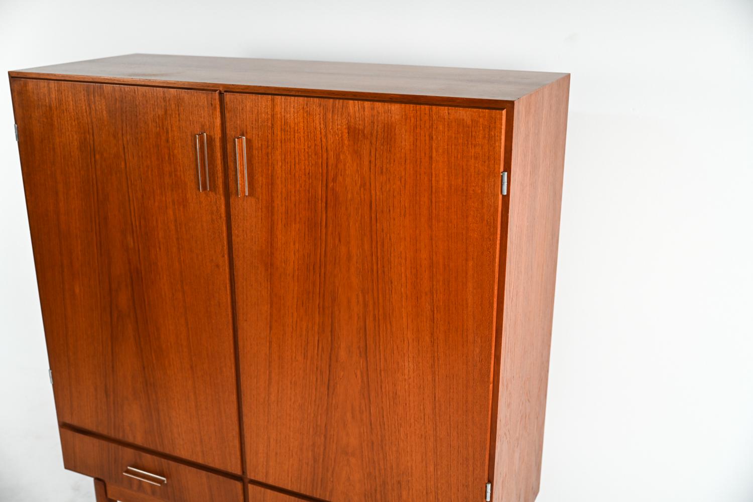 20th Century Axel Christiansen Odder for ACO Møbler Teak Highboy Cabinet, c. 1960's