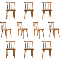Axel-Einar Hjorth, a Set of Ten Swedish Pine Utö Chairs